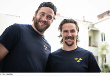 Här är Sveriges första spelare i 4 Nations Face-off Erik Karlsson och Victor Hedman inför VM 2024