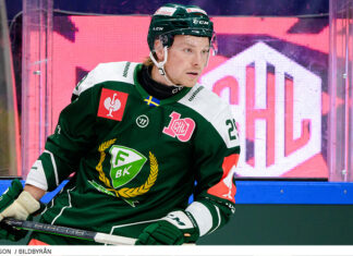 Summering av premiärhelgen i Champions Hockey League Färjestads Oscar Steen