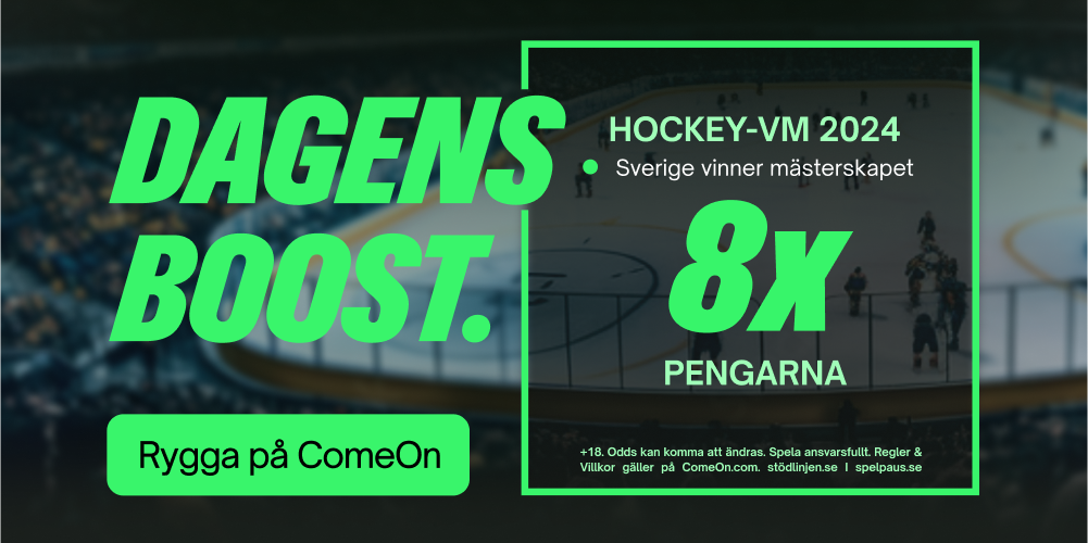 Odds boost, Sverige att vinna Hockey-VM 2024