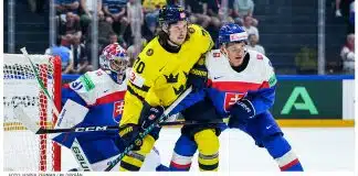 Ishockey-VM: Seger mot Slovakien – Tre Kronor klart för kvartsfinal Spänning när Tre Kronor säkrade kvartsfinalplatsen i Hockey-VM 2026
